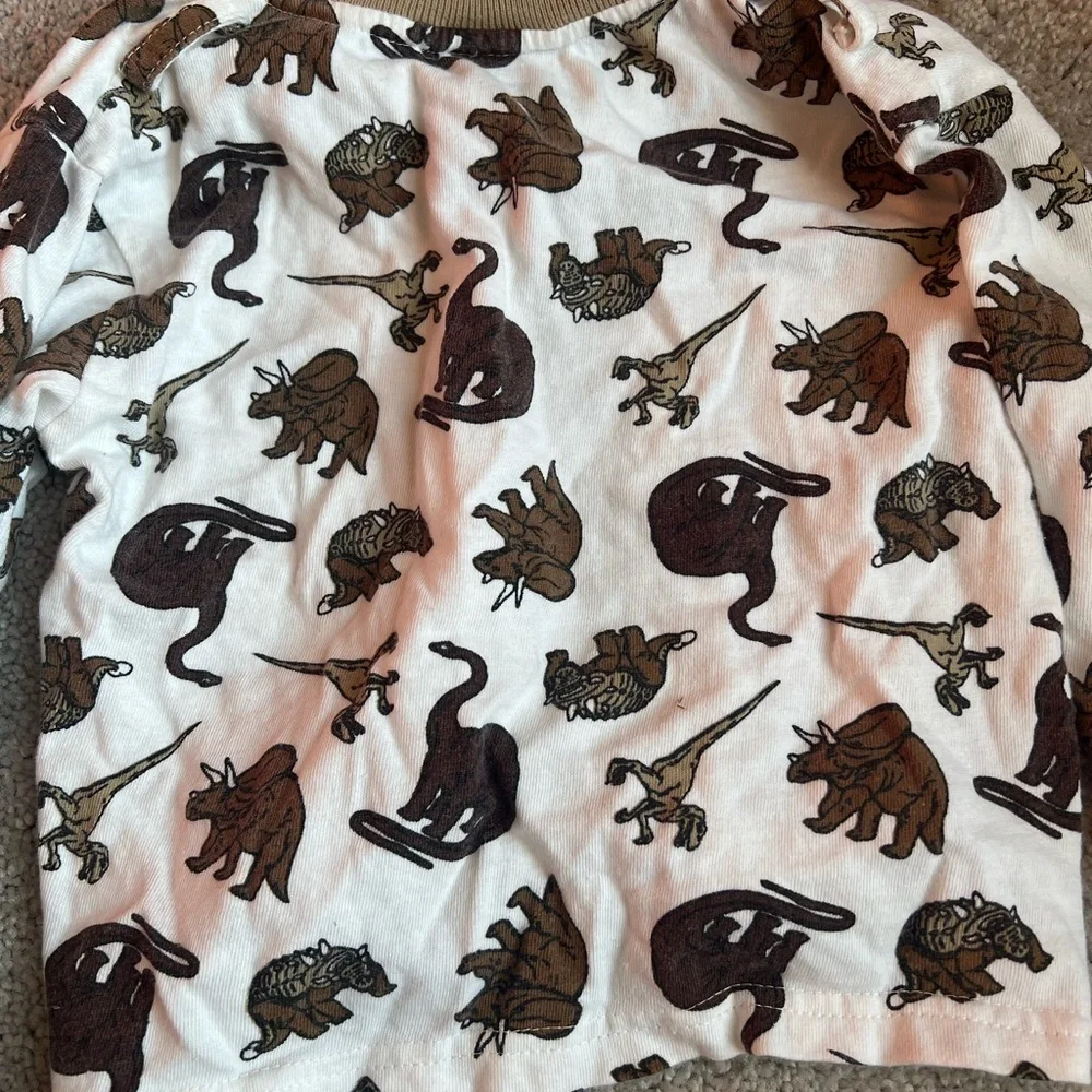 Little Rebels Tan Corduroy Dinosaur Overall Set